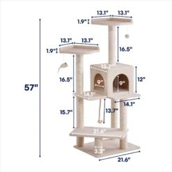 Frisco 57-in Faux Fur Cat Tree & Condo -Frisco 101805 PT1. AC SS1800 V1687792362