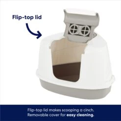 Frisco Flip Top Hooded Corner Cat Litter Box, Large, 21-in -Frisco 155656 PT2. AC SS1800 V1675279988