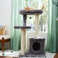 Front Page 28 Frisco 42-in Heavy Duty Faux Fur Cat Tree & Condo