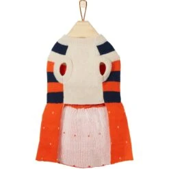 Frisco Pom Pom Bow Striped Dog & Cat Sweater Dress -Frisco 223722 PT4. AC SS1800 V1599508586