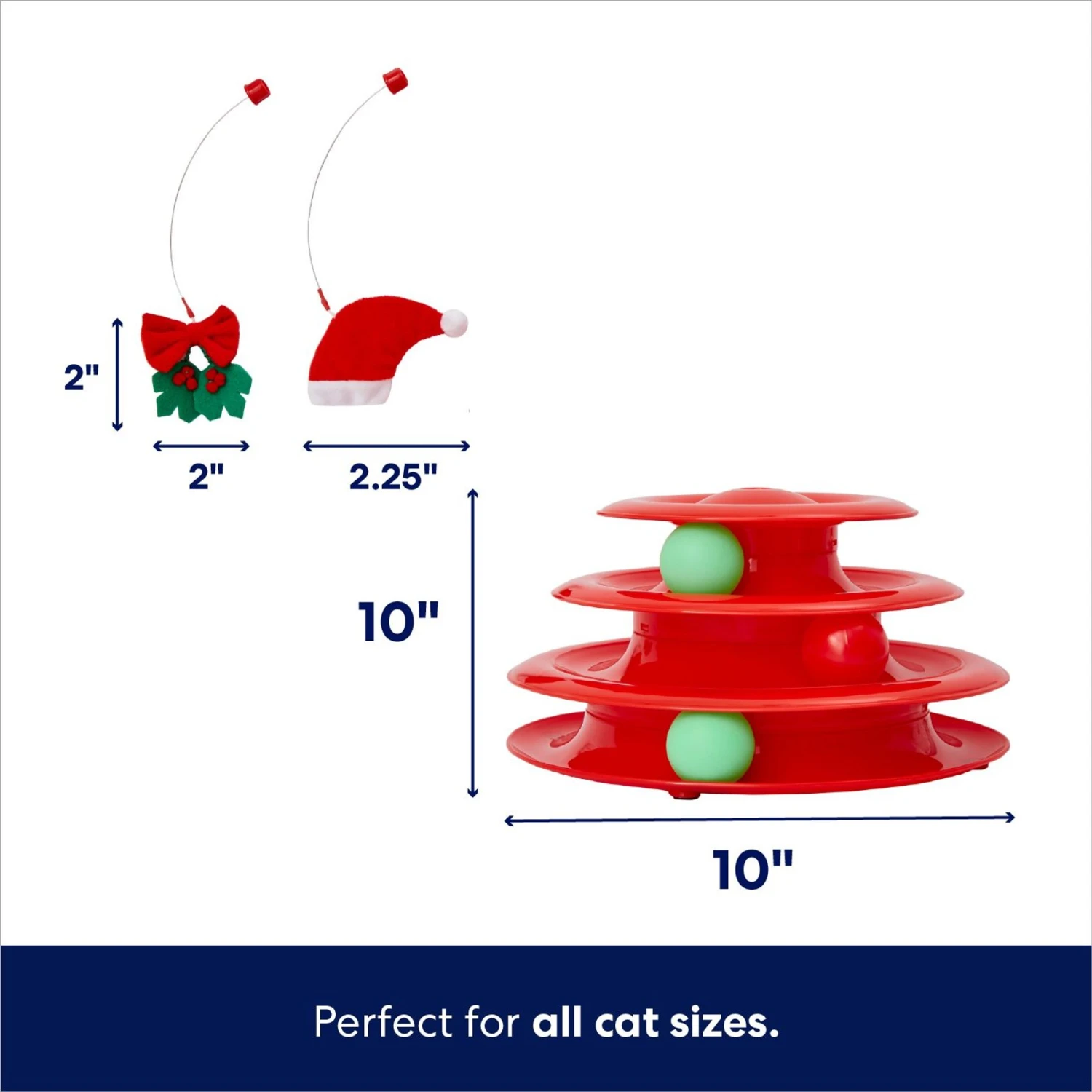 Frisco Holiday Santa Hat & Mistletoe Cat Tracks Cat Toy 4 Frisco Holiday Santa Hat & Mistletoe Cat Tracks Cat Toy - Image 2