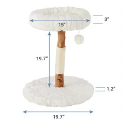Frisco Natural Wood Modern Cat Tree With Toy, Ivory, Small -Frisco 236559 PT1. AC SS1800 V1617026260