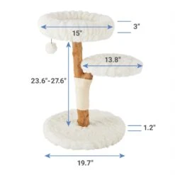Frisco Natural Wood Modern Cat Tree With Toy, Ivory, Medium -Frisco 236561 PT1. AC SS1800 V1617026238