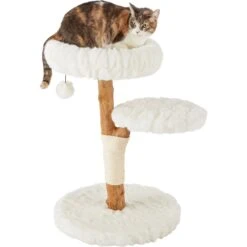 Frisco Natural Wood Modern Cat Tree With Toy, Ivory, Medium -Frisco 236561 PT2. AC SS1800 V1615987414