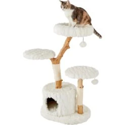 Frisco Natural Wood Modern Cat Tree With Toy, Ivory, Large 10 Frisco Natural Wood Modern Cat Tree With Toy, Ivory, Large -Frisco 236563 PT2. AC SS1800 V1615987336