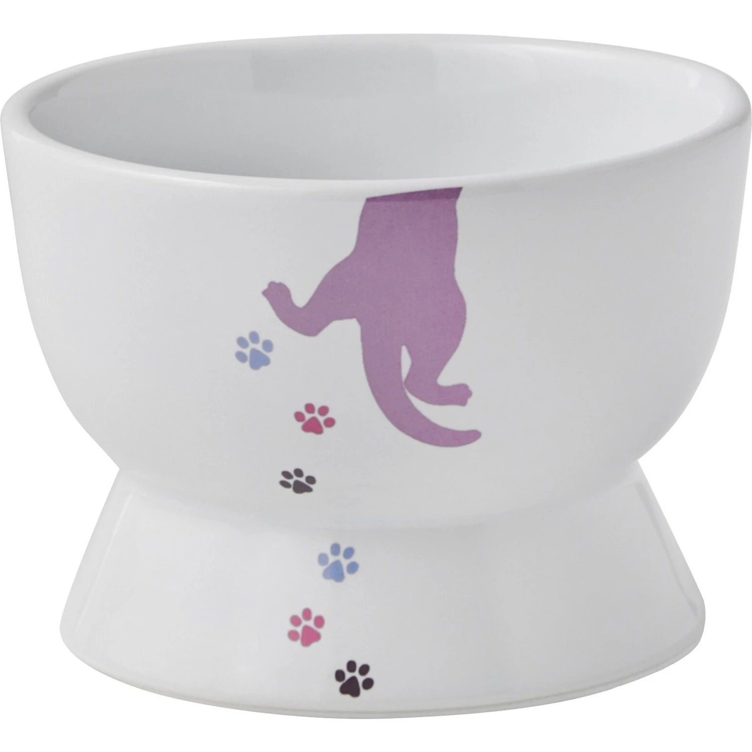 Frisco Cat Print Non-skid Elevated Ceramic Cat Bowl, Short 3 Frisco Cat Print Non-skid Elevated Ceramic Cat Bowl, Short