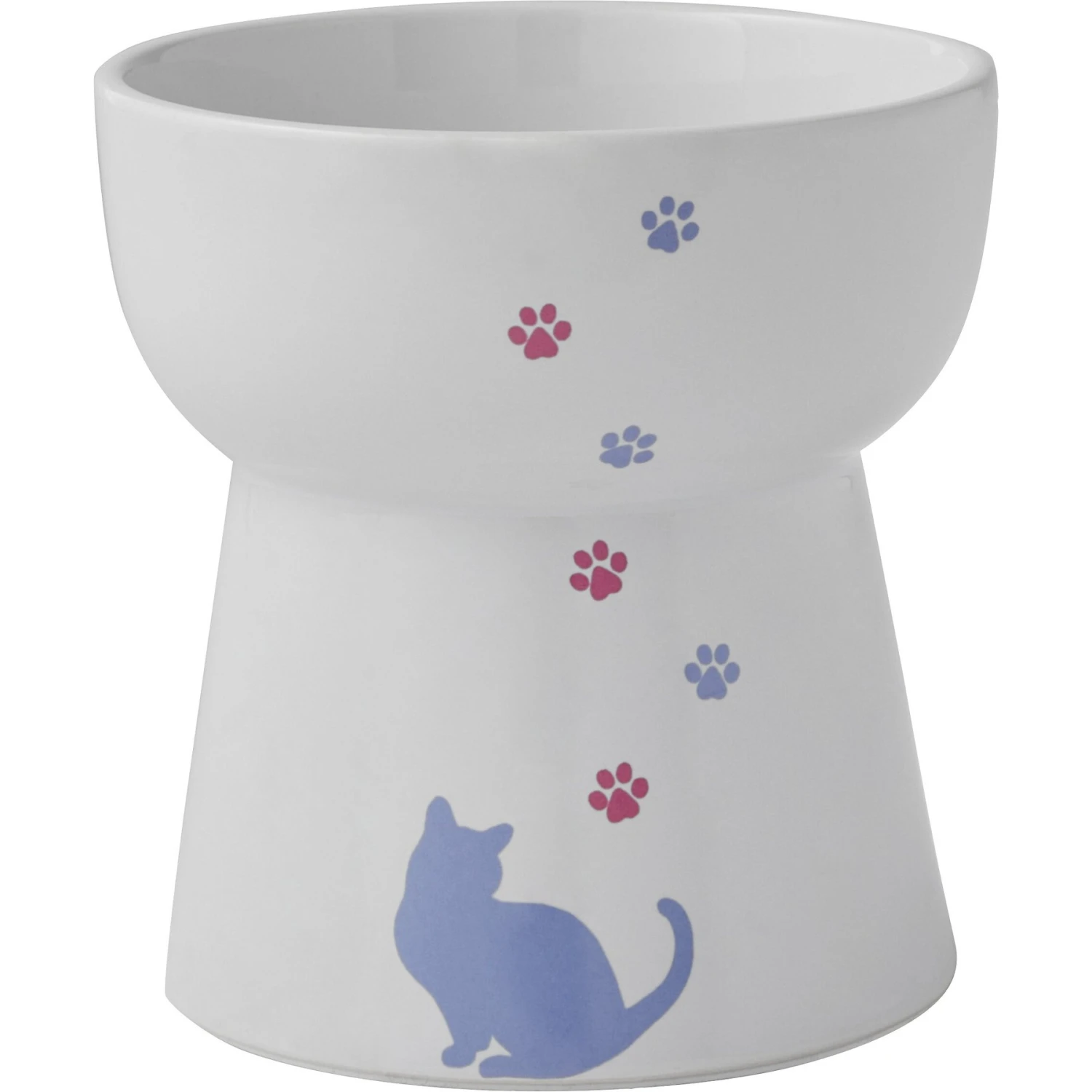 Frisco Cat Print Non-Skid Elevated Ceramic Cat Bowl, Tall 3 Frisco Cat Print Non-Skid Elevated Ceramic Cat Bowl, Tall