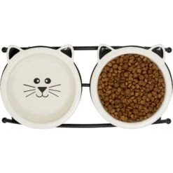 Frisco Cat Face Non-skid Elevated Double Ceramic Cat Bowl 13 Frisco Cat Face Non-skid Elevated Double Ceramic Cat Bowl -Frisco 256113 PT5. AC SS1800 V1615311146