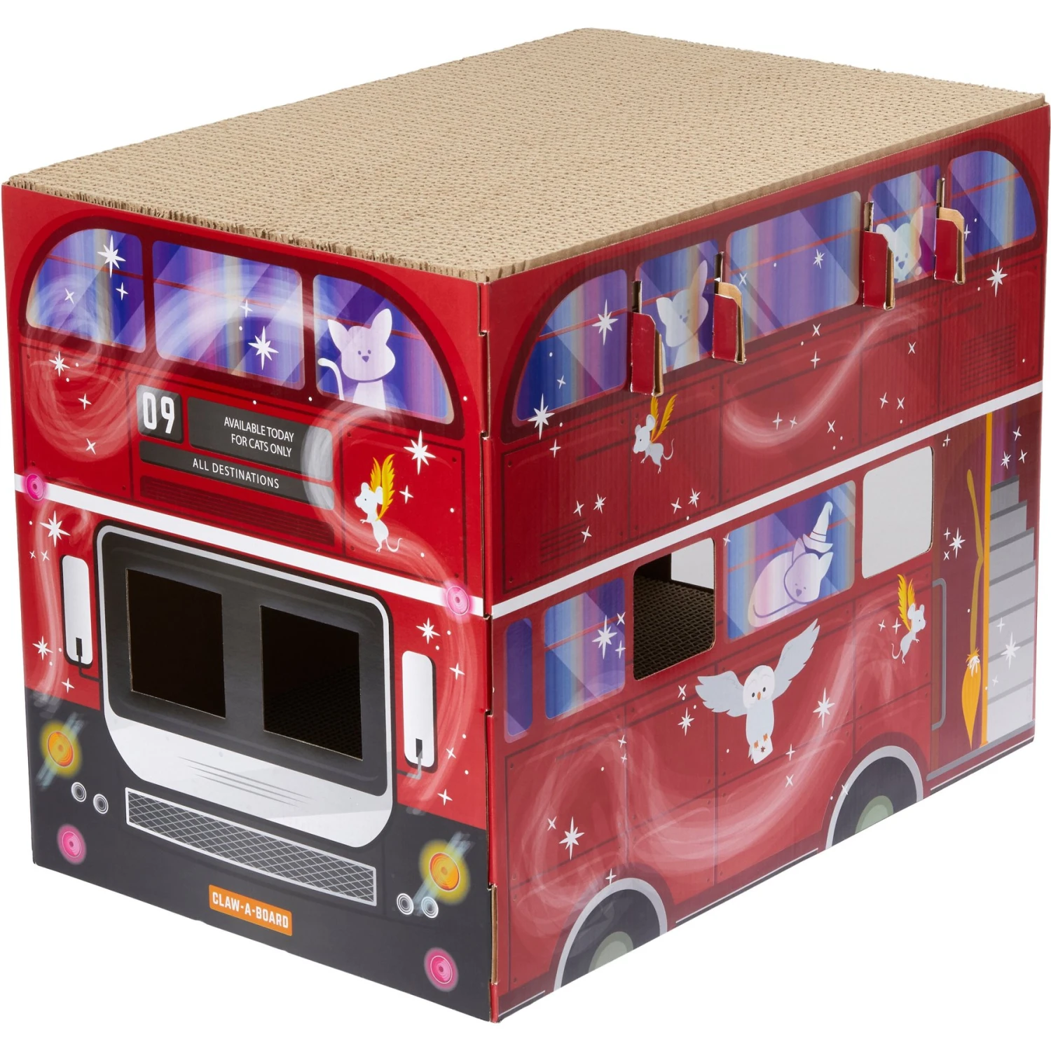 Frisco Magic Bus Cardboard Cat House, 2-Story 3 Frisco Magic Bus Cardboard Cat House, 2-Story