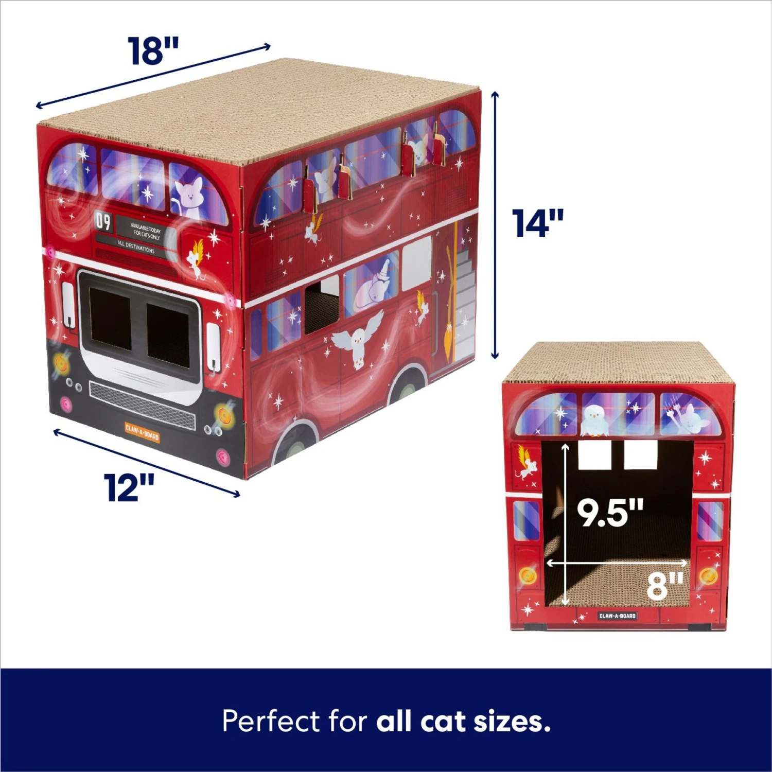 Frisco Magic Bus Cardboard Cat House, 2-Story 4 Frisco Magic Bus Cardboard Cat House, 2-Story - Image 2