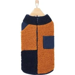 Frisco Lightweight Colorblock Dog & Cat Zippered Sherpa Fleece Vest, Blue/Brown -Frisco 268191 PT4. AC SS1800 V1628823178