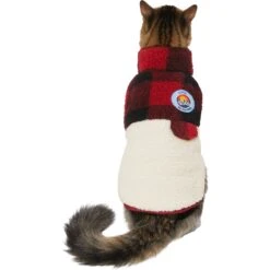 Frisco Mediumweight Red Plaid Insulated Dog & Cat Sherpa Coat -Frisco 268320 PT2. AC SS1800 V1628773353