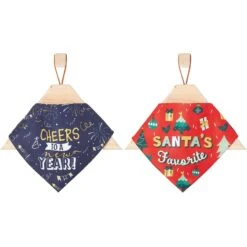 Frisco Santa's Favorite & Cheers To The New Year Dog & Cat Reversible Bandana -Frisco 276285 PT3. AC SS1800 V1637655160