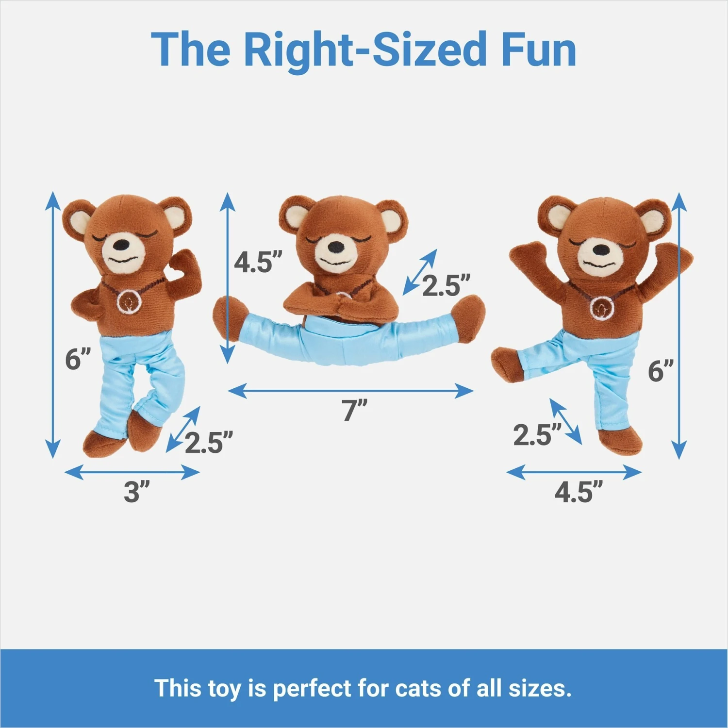 Frisco New Year, New Me Namaste Bear Plush Cat Toy With Catnip 4 Frisco New Year, New Me Namaste Bear Plush Cat Toy With Catnip - Image 2