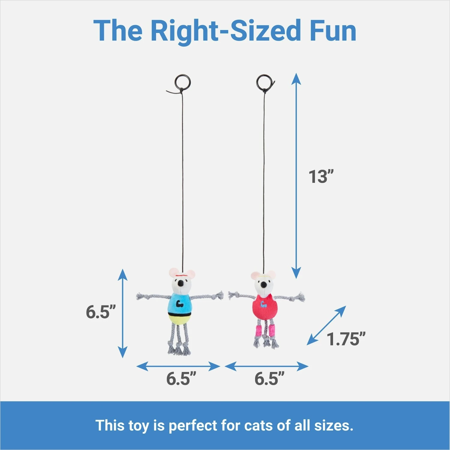 Frisco New Year, New Me Gym Bouncy Mice Plush Cat Toy With Catnip 4 Frisco New Year, New Me Gym Bouncy Mice Plush Cat Toy With Catnip - Image 2