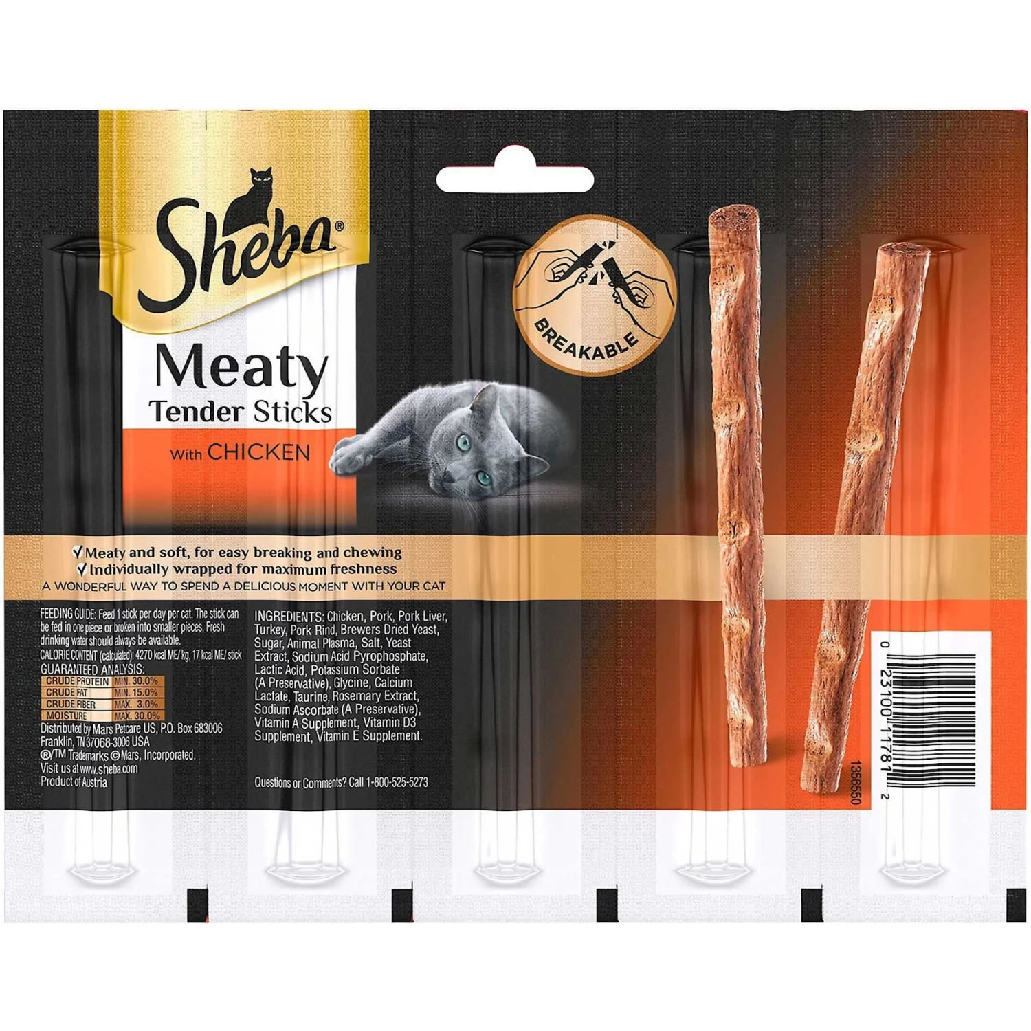 Sheba Meaty Tender Sticks Chicken Flavor Soft Adult Cat Treats & Frisco Moppy Ball Cat Toy With Catnip 5 Sheba Meaty Tender Sticks Chicken Flavor Soft Adult Cat Treats & Frisco Moppy Ball Cat Toy With Catnip - Image 3