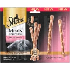 Sheba Meaty Tender Sticks Salmon Flavored Soft Adult Cat Treats & Frisco Plush, Teaser, Ball & Tunnel Variety Pack Cat Toy With Catnip -Frisco 298508 PT1. AC SS1800 V1623200251