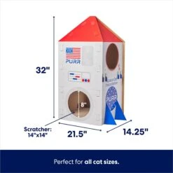 Frisco Spaceship Cardboard Cat House, 2-Story 9 Frisco Spaceship Cardboard Cat House, 2-Story -Frisco 317721 PT1. AC SS1800 V1689340733