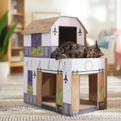 Frisco Farmhouse Cardboard Cat House, 2-Story -Frisco 317733 PT3. AC SS1800 V1676566492