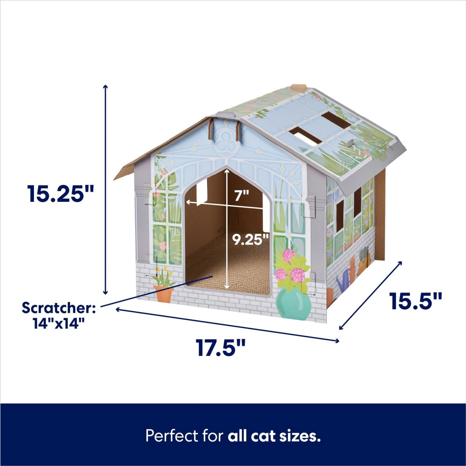 Frisco Greenhouse Cardboard Cat House 4 Frisco Greenhouse Cardboard Cat House - Image 2