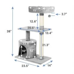 Frisco 61-in Faux Fur Cat Tree & Condo & Frisco 38-in Cat Tree With Condo, Top Perch & Toy 17 Frisco 61-in Faux Fur Cat Tree & Condo & Frisco 38-in Cat Tree With Condo, Top Perch & Toy -Frisco 318964 PT6. AC SS1800 V1630359370