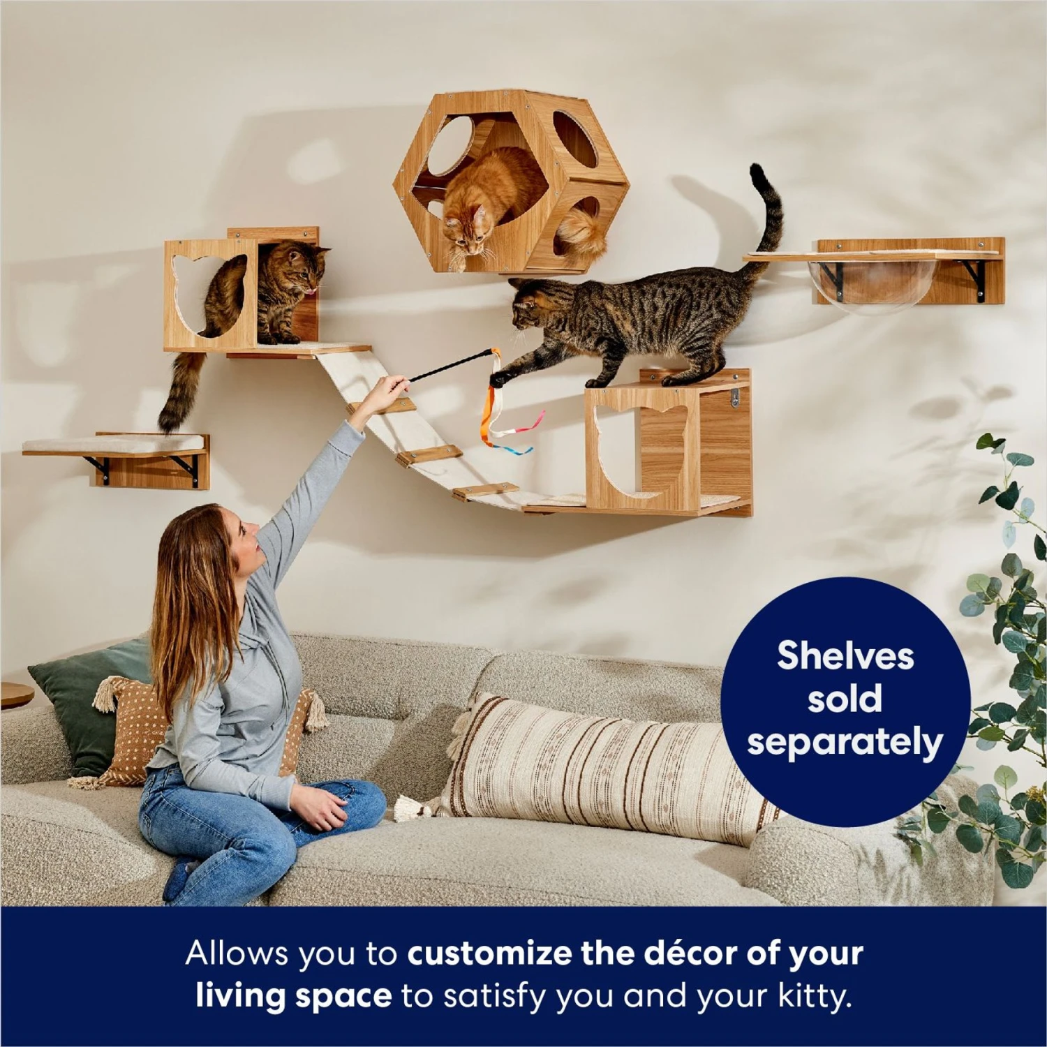 Frisco Hexagon Wall Mounted Cat Wall Shelf 5 Frisco Hexagon Wall Mounted Cat Wall Shelf - Image 3