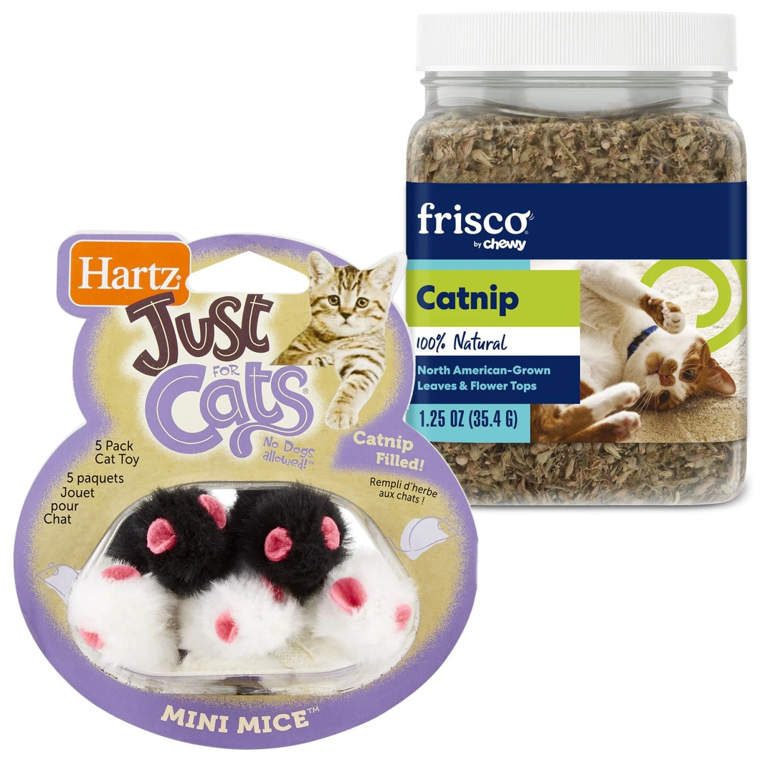Frisco Natural Catnip & Hartz Just For Cats Mini Mice Cat Toy With Catnip, 5 Count 3 Frisco Natural Catnip & Hartz Just For Cats Mini Mice Cat Toy With Catnip, 5 Count