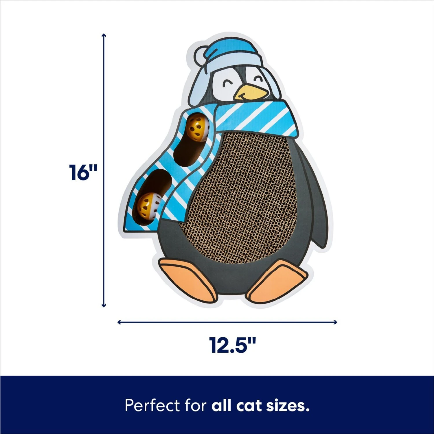 Frisco Holiday Penguin Interactive Maze & Scratch Cardboard Cat Toy With Catnip 4 Frisco Holiday Penguin Interactive Maze & Scratch Cardboard Cat Toy With Catnip - Image 2
