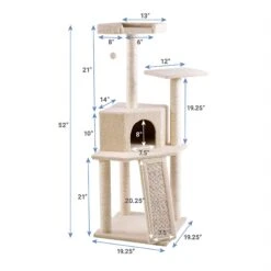 Frisco 52-in Faux Fur Cat Tree & Condo -Frisco 92261 PT1. AC SS1800 V1584451305