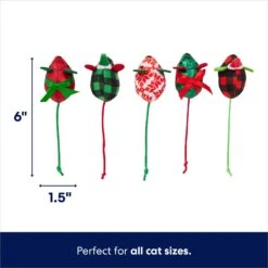 Frisco Holiday Moppy Ball Cat Toy With Catnip, 3 Count & Frisco Holiday Mice Cat Toy With Catnip, 5 Count -Frisco 986150 PT6. AC SS1800 V1698257789
