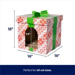 Frisco Holiday Gift Box Cardboard Cat House & Frisco Holiday Santa's Workshop Cardboard Cat House -Frisco 986158 PT2. AC SS1800 V1698258056